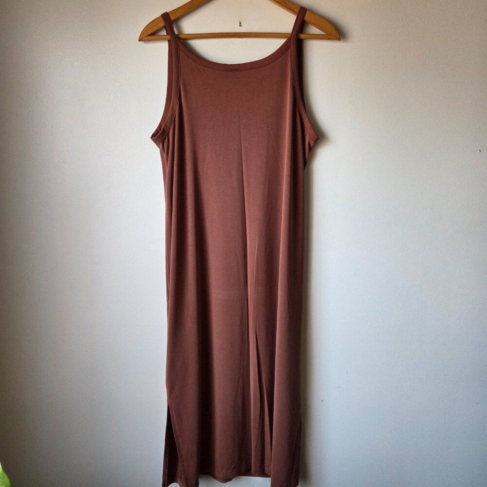 EUC A NEW DAY RUST V NECK TANK MIDI DRESS SIZE LARGE - Picture 2 of 12